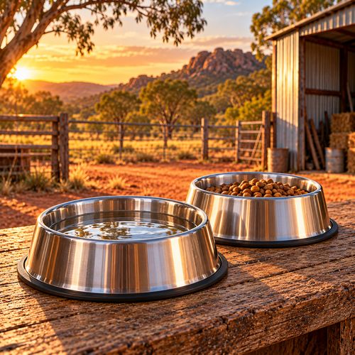Stainless dog bowls