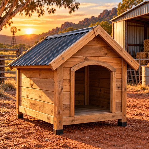 Timber dog kennel
