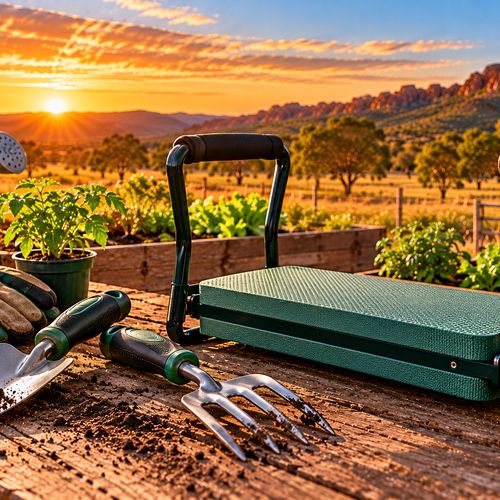 Garden tools and kneeler