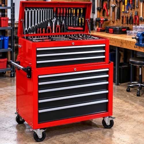 Red rolling tool chest