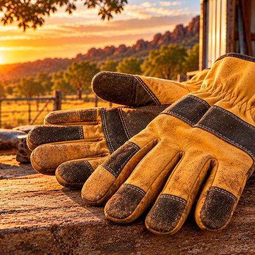 Leather work gloves